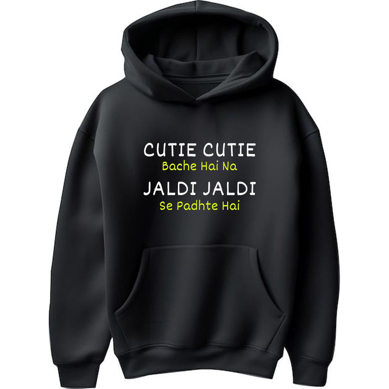 "Cutie Cutie Bache Hai Na Jaldi Jaldi Se Padhte Hai" Hoodie - by Prof. Karan Kumar