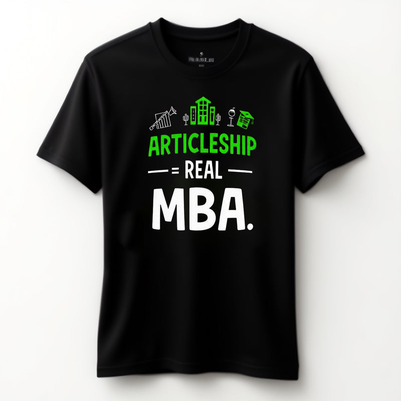 "Articleship = Real MBA" T-Shirt
