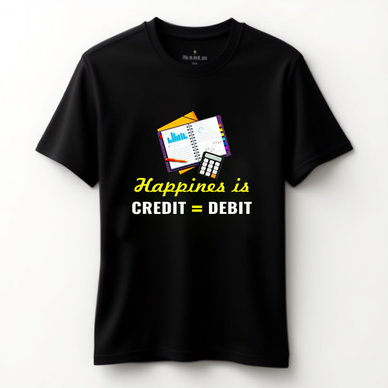 "Happiness is Credit = Debit" - T-Shirt