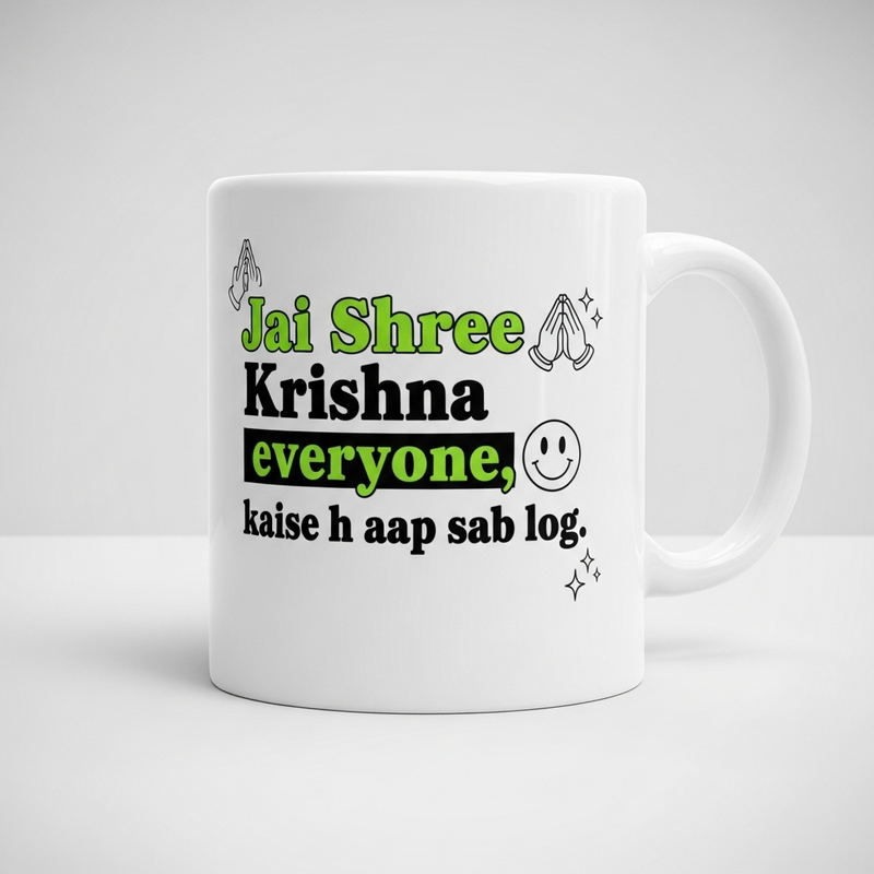 "Jai Shree Krishna Everyone" Mug - by CA Hardik Manchanda