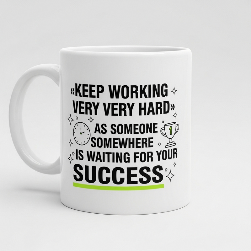 “Keep Working Very Very Hard, as someone somewhere is waiting for your success.” Mug - by Prof. Karan Kumar