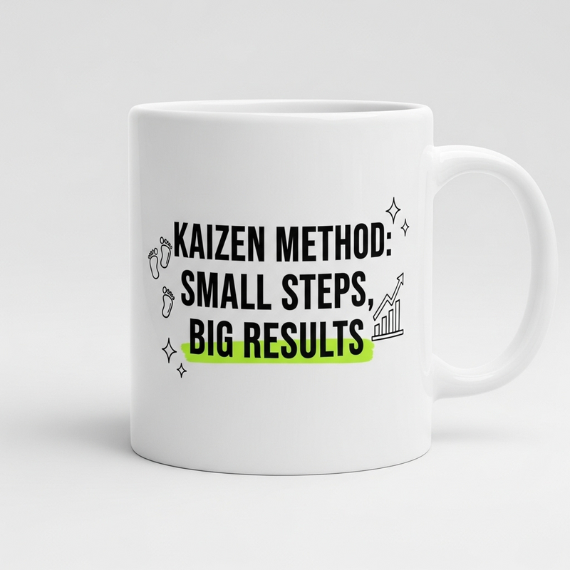 "Kaizen Method Mug – Small Steps, Big Results” Mug - by CA Sankalp Kanstiya