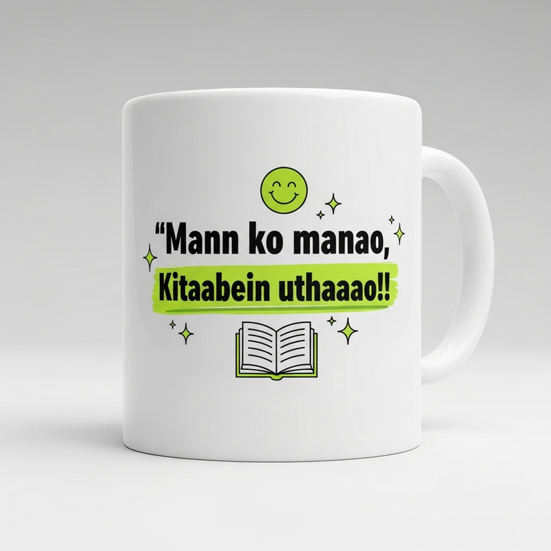 "Mann Ko Manao, Kitaabein Uthaaao!!" Mug - by CA Shubham Keswani