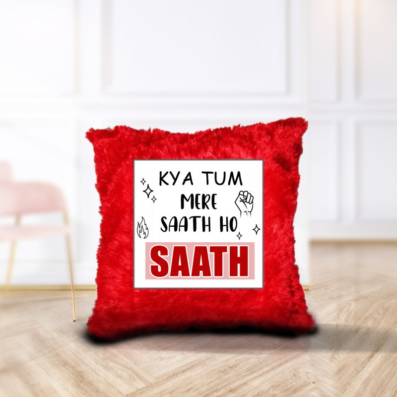 “Kya Tum Mere Saath Ho” Cushion - by CS Arjun Chabra