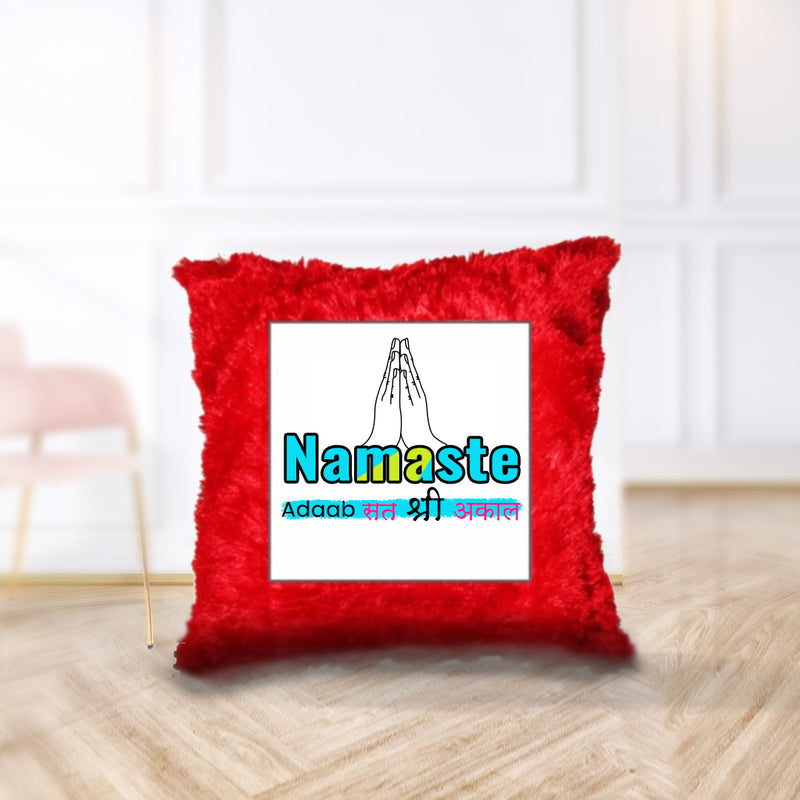“Namaste, Adaab, Sat Sri Akaal!” Cushion - by CA Sankalp Kanstiya