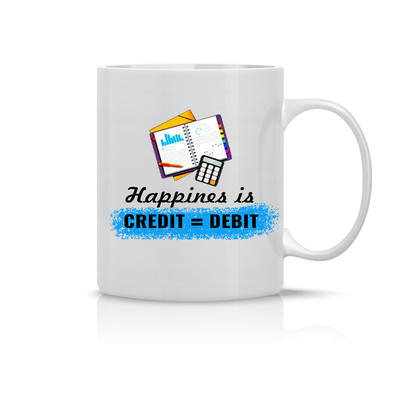 "Happiness is Credit" = Debit - Mug